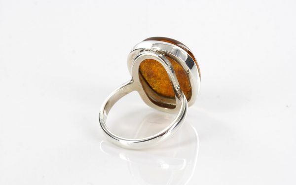 Handmade Antique German Baltic Amber 925 Silver Ring WR232 RRP£70!!! Size O(56)