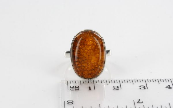 Handmade Antique German Baltic Amber 925 Silver Ring WR233 RRP£70!!! Size M(53) RRP£70 !!!