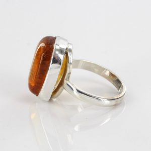 German Baltic Amber In 925 Silver Handmade Elegant Ring WR235 RRP£70!!! Size L 1/2(52)