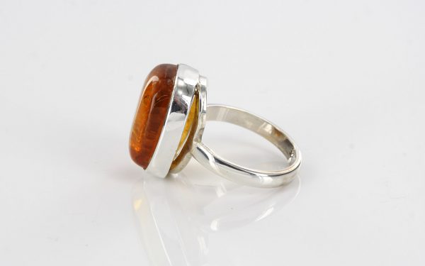 German Baltic Amber In 925 Silver Handmade Elegant Ring WR235 RRP£70!!! Size L 1/2(52)