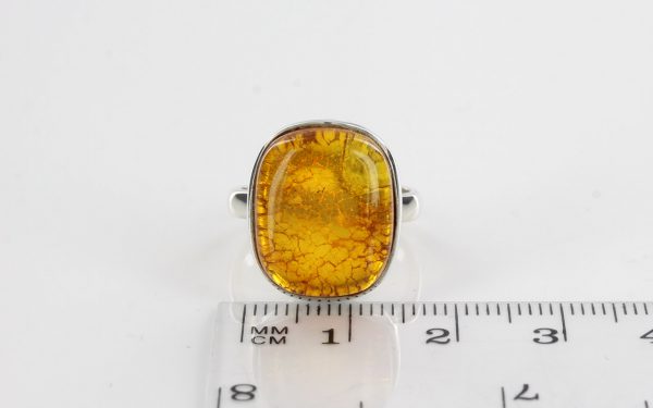 German Baltic Amber In 925 Silver Handmade Elegant Ring WR235 RRP£70!!! Size L 1/2(52)