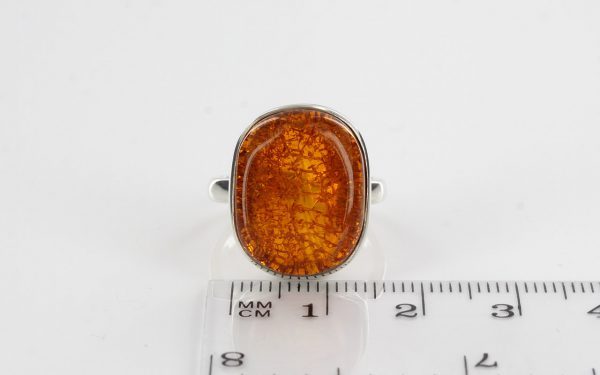 German Baltic Amber In 925 Silver Handmade Elegant Ring WR236 RRP£70!!! Size M