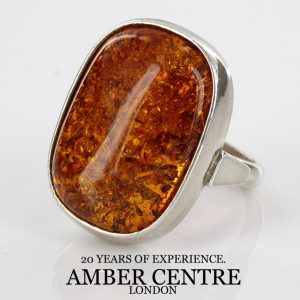 German Baltic Antique Amber In 925 Silver Handmade Ring WR237 RRP£110!!! Size P