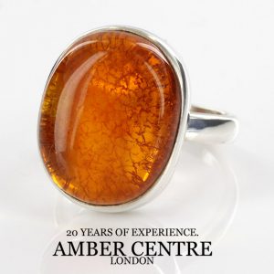 German Antique Baltic Amber In 925 Silver Handmade Ring WR238 RRP£65!!! Size L