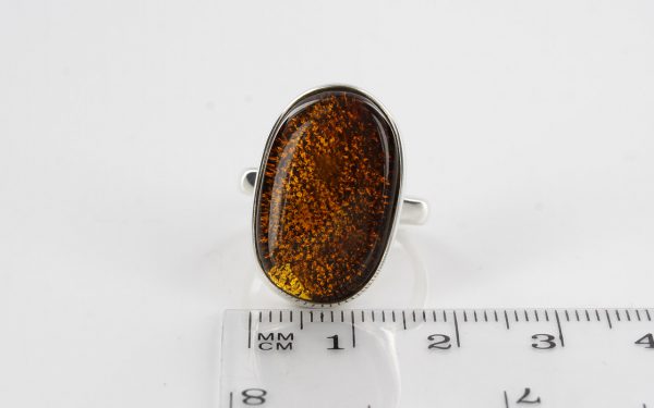 German Antique Baltic Amber In 925 Silver Handmade Ring WR240 RRP£80!!! Size N