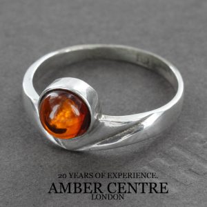 German Baltic Cognac Amber In 925 Silver Handmade Stylish Ring WR253 RRP£25!!!