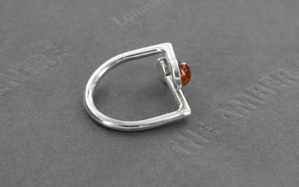 German Baltic Amber Unique Design 925 Silver Handmade Ring WR254 RRP£30!!! Size N