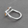 German Baltic Amber Unique Design 925 Silver Handmade Ring WR254 RRP£30!!! Size N