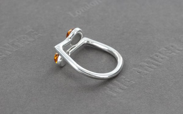 German Baltic Amber Unique Design 925 Silver Handmade Ring WR254 RRP£30!!! Size N