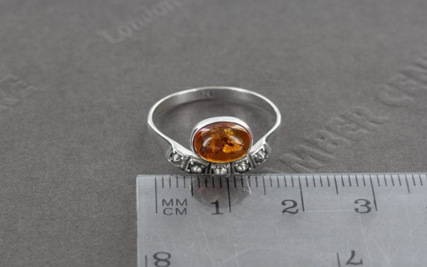 German Baltic Amber In Styled 925 Silver Handmade Ring WR264 RRP£20!!! Size P(56)