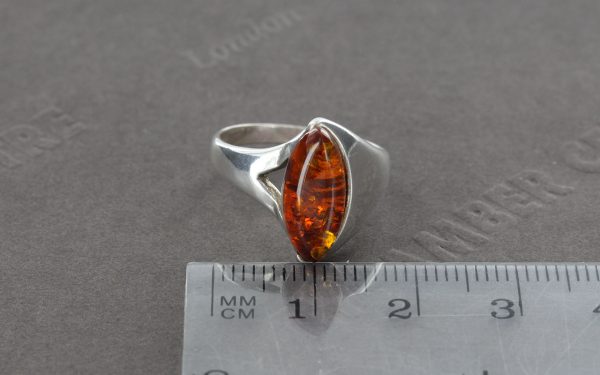 Handmade German Baltic Amber 925 Sliver Elegant Ring WR270 RRP£40!!! Size L