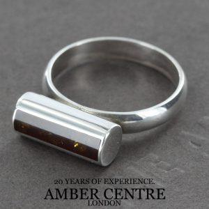 German Baltic Amber In 925 Silver Handmade Unique Ring WR276 RRP£35!!! Size L