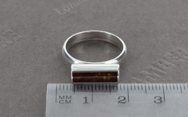 German Baltic Amber In 925 Silver Handmade Unique Ring WR276 RRP£35!!! Size L