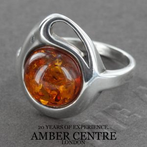 German Genuine Baltic Amber In 925 Silver Handmade Elegant Ring WR282 RRP£50!!!