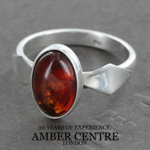 German Baltic Amber In 925 Silver Handmade Elegant Ring WR284 RRP£30!!! Size N