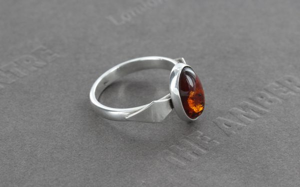 German Baltic Amber In 925 Silver Handmade Elegant Ring WR284 RRP£30!!! Size N