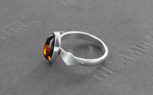 German Baltic Amber In 925 Silver Handmade Elegant Ring WR284 RRP£30!!! Size N