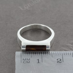 German Baltic Amber Tube Shaped Design 925 Silver Handmade Ring WR287 RRP£45!!! Size Q,P,N,K,L