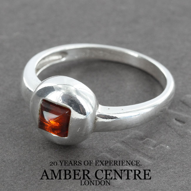 Handmade German Baltic Amber In 925 Sterling Silver Ring WR290 RRP£25!!! Size O