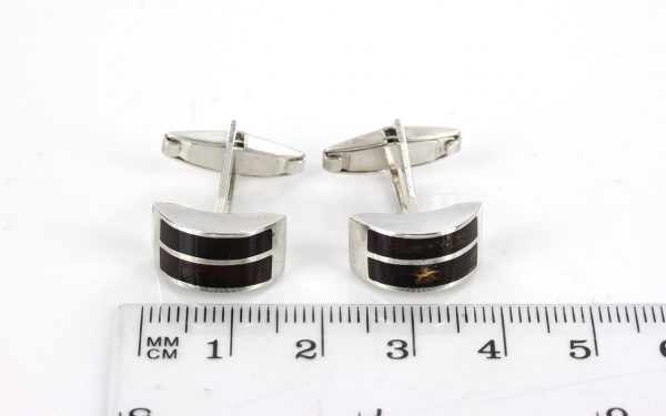 Italian Made Cufflinks German Baltic Amber In 925 Sterling Silver CF005 RRP£99!