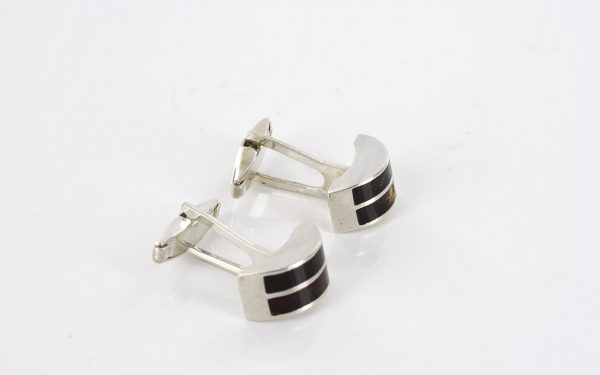 Italian Made Cufflinks German Baltic Amber In 925 Sterling Silver CF005 RRP£99!