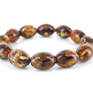 Genuine German Handmade Mosaic Style Unique Amber Bracelet- W094 RRP£90!!!