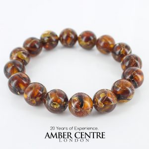 Genuine German Handmade Mosaic Style Unique Amber Bracelet- W096 RRP£125!!!