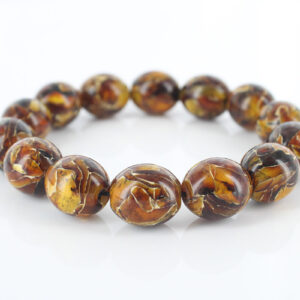 Genuine German Handmade Mosaic Style Unique Amber Bracelet W095 RRP£130!!!