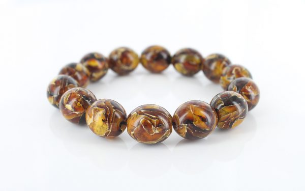 Genuine German Handmade Mosaic Style Unique Amber Bracelet W095 RRP£130!!!