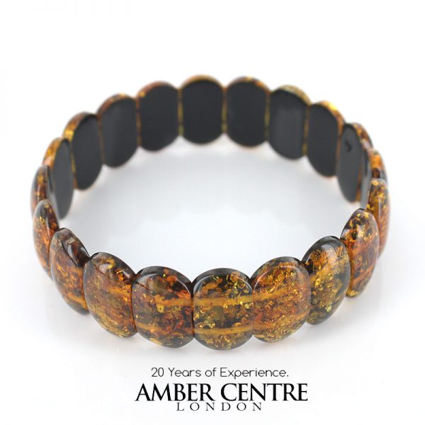 Classic Genuine German Fiery Cognac/Green Healing Amber Bracelet W082 RRP£195!!!