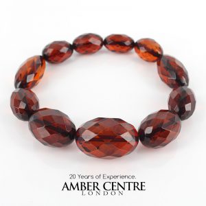 German Baltic Amber Handmade Faceted Diamond Cut Energy Bracelet W109 RRP£225!!!