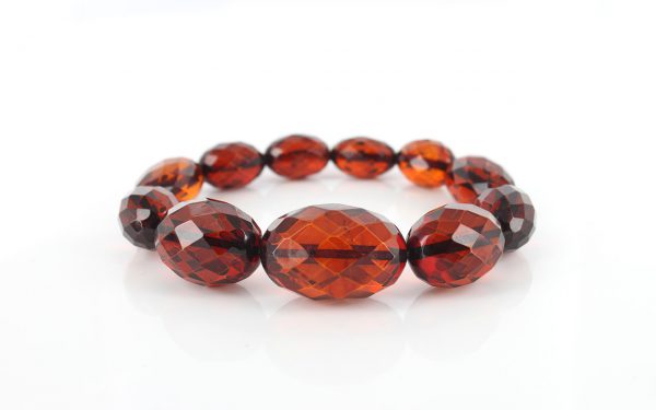 German Baltic Amber Handmade Faceted Diamond Cut Energy Bracelet W109 RRP£225!!!