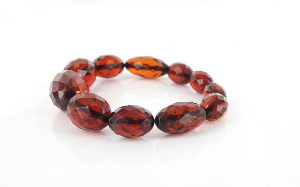 German Baltic Amber Handmade Faceted Diamond Cut Energy Bracelet W109 RRP£225!!!