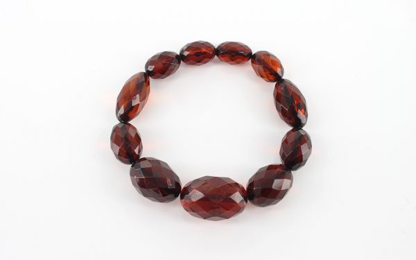 German Baltic Amber Handmade Faceted Diamond Cut Energy Bracelet W109 RRP£225!!!