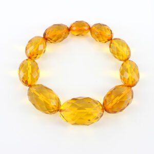 German Baltic Amber Handmade Faceted Diamond Cut Energy Bracelet W107 RRP£495!!!