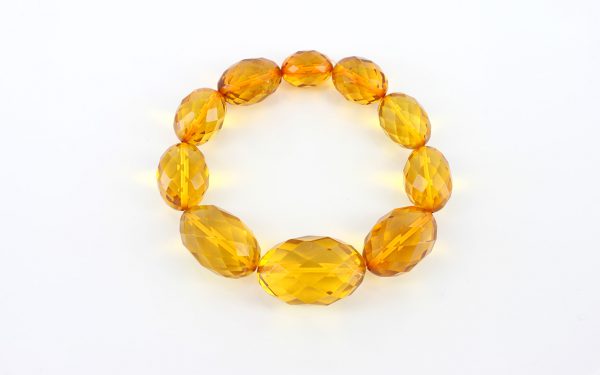 German Baltic Amber Handmade Faceted Diamond Cut Energy Bracelet W107 RRP£495!!!