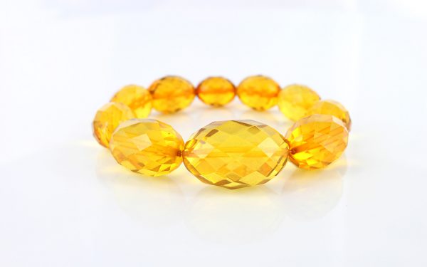 German Baltic Amber Handmade Faceted Diamond Cut Energy Bracelet W107 RRP£495!!!