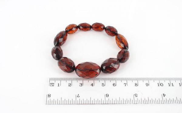 German Baltic Amber Handmade Faceted Diamond Cut Energy Bracelet W109 RRP£225!!!