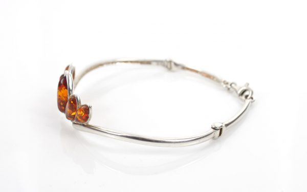 Italian Bangle Modern Stylish Handmade German Baltic Amber in 925 solid Silver Ban120 RRP£125