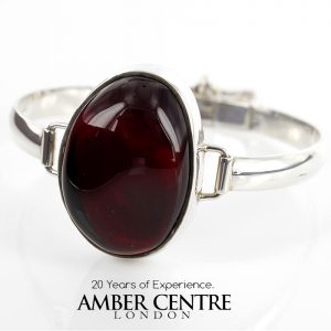 Italian Bangle Elegant Cherry German Baltic Amber 925 solid Sterling Silver Handmade Ban114 RRP£295!!!