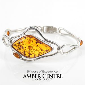 German Baltic Amber Bangle Handmade in Italy 925 solid Sterling Silver Ban127 – RRP£295!!!