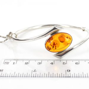 German Baltic Amber Bangle Elegant Modern 925 solid Silver Handmade BAN116 RRP£275!!!