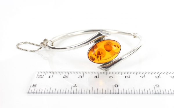 German Baltic Amber Bangle Elegant Modern 925 solid Silver Handmade BAN116 RRP£275!!!