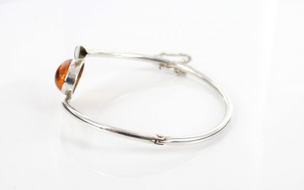 German Baltic Amber Bangle Elegant Modern 925 solid Silver Handmade BAN116 RRP£275!!!