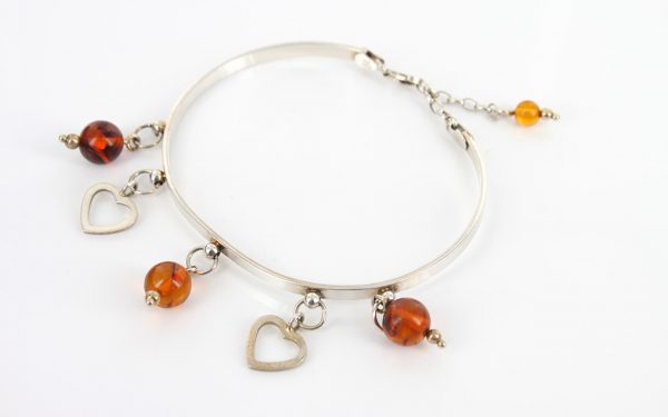 Bangle Italian Modern Stylish Handmade German Baltic Amber 925 solid Silver Ban119 RRP£139!!!