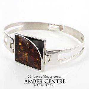 German Bangle Elegant Modern Handmade Baltic Amber 925 solid Silver Ban117 RRP£295!!!