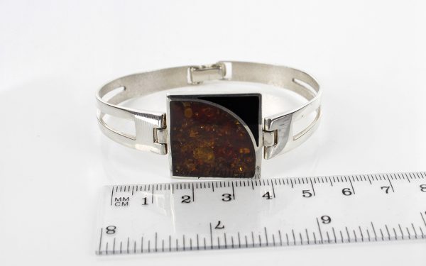 German Bangle Elegant Modern Handmade Baltic Amber 925 solid Silver Ban117 RRP£295!!!