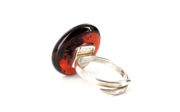 Handmade German Genuine Baltic Amber Unusual Adjustable Ring 925 Silver WR160 RRP£95!!!