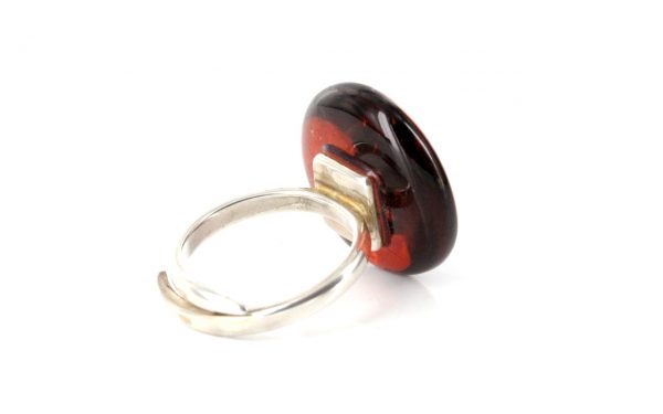 Handmade German Genuine Baltic Amber Unusual Adjustable Ring 925 Silver WR160 RRP£95!!!