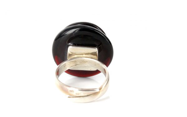 Handmade Genuine German Baltic Dark Cognac Adjustable Amber Ring 925 Silver WR166 RRP£125!!!